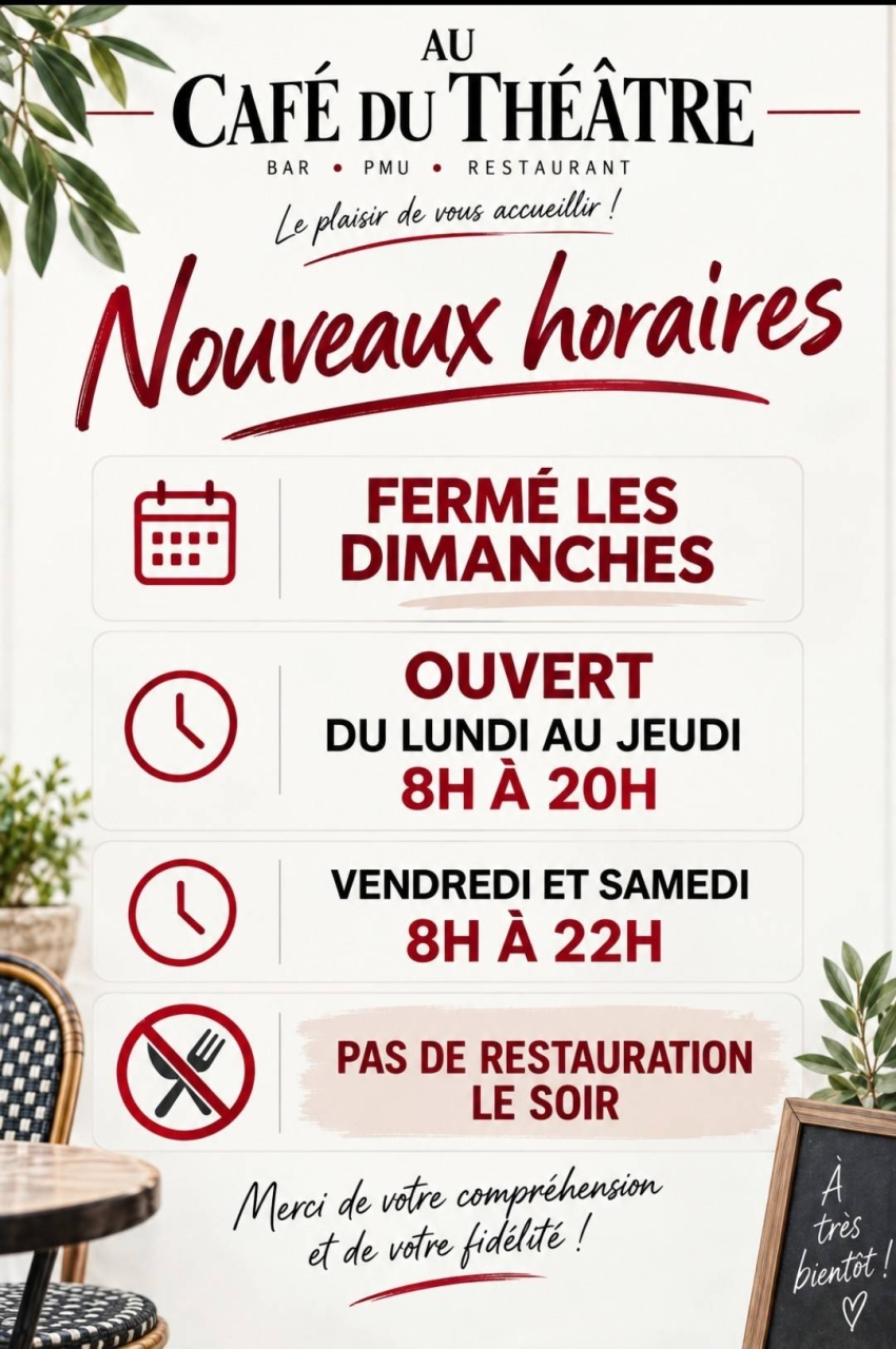 Café Du Théâtre - Restaurant Le Blanc - Restaurant Chauvigny